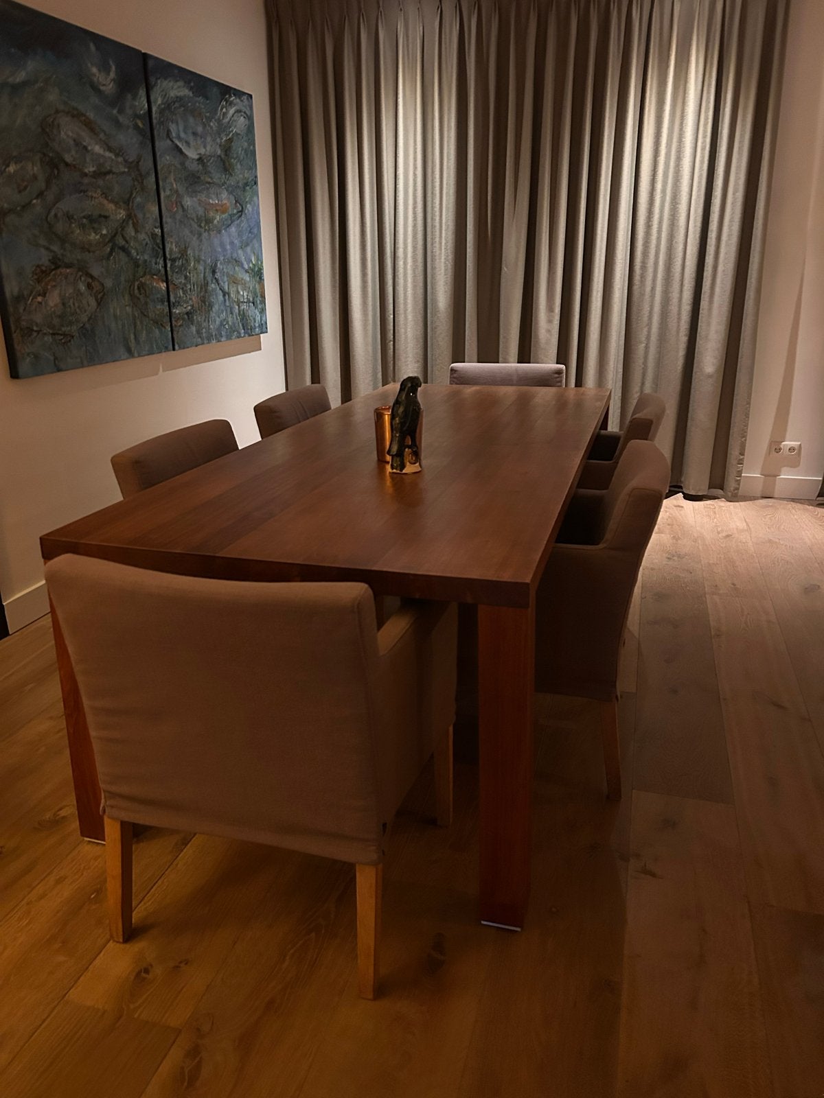 RIVA 1920 eetafel met 6 stoelen, Ophalen, Gebruikt, 200 cm of meer, 50 tot 100 cm