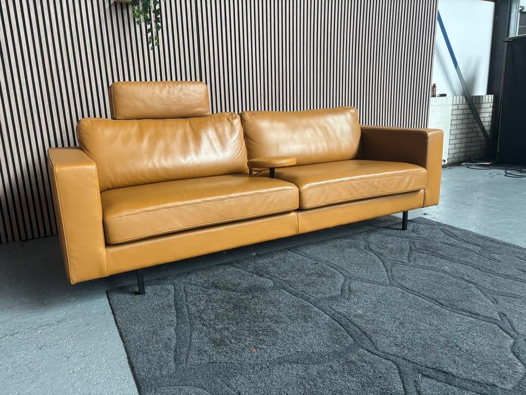 GRATIS LEVERING Montel Laguna Bank Leer 245x100 GEREINIGD, Driepersoons, Ophalen of Verzenden, Zo goed als nieuw, Rechte bank
