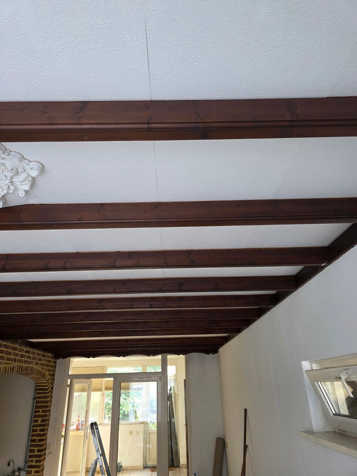 Decoratieve houten balken voor plafond  overzet balken, Gebruikt, Grenen, Ophalen of Verzenden, Balk