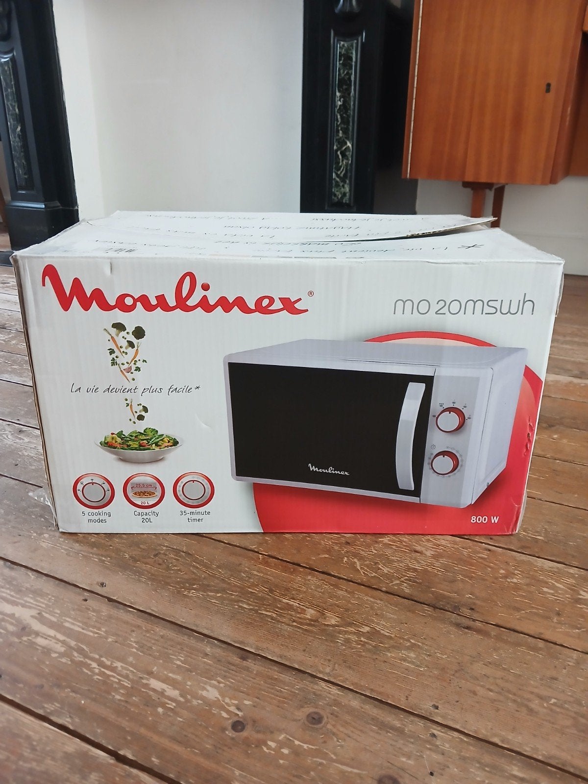 Moulinex MO20MSWH Magnetron 800W Wit - Zo goed als nieuw, Witgoed en Apparatuur, Magnetrons, Ophalen of Verzenden, Draaiplateau