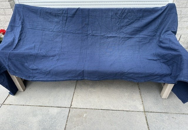 grand foulard, Huis en Inrichting, Ophalen of Verzenden, Gebruikt, Katoen, Blauw