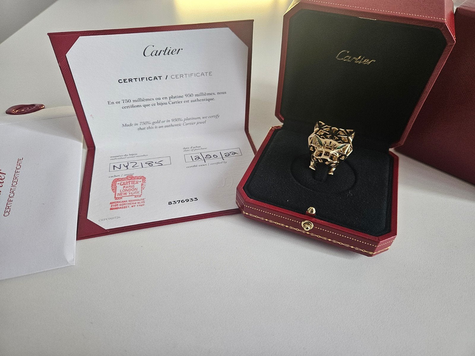 Cartier Panthère-stijl ring, Nieuw, Ophalen of Verzenden, Dame, Goud