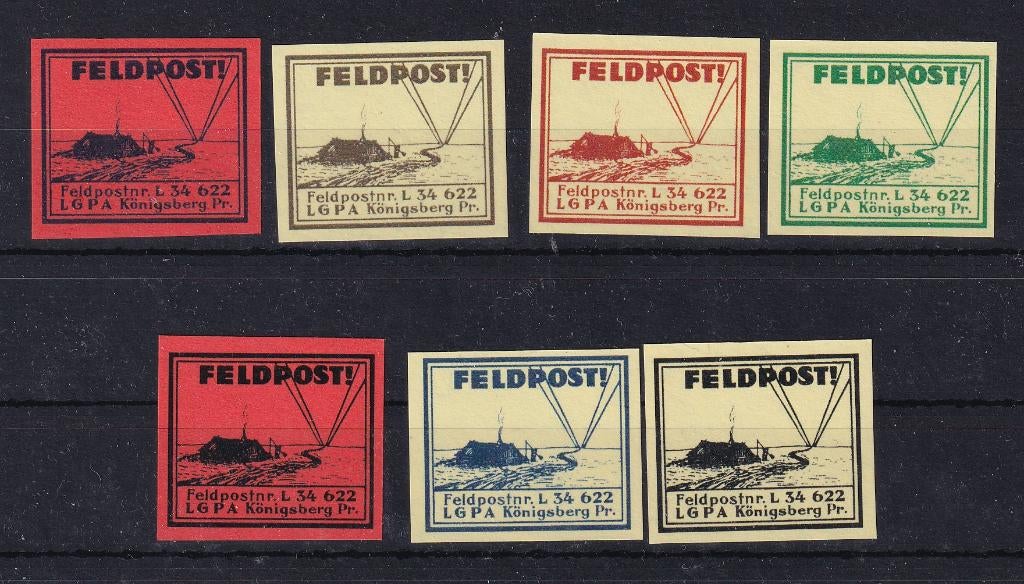 X212) 1944 Feldpost Konigsberg 7x MNH geen garantie, Verzenden, Duitse Keizerrijk, Postfris