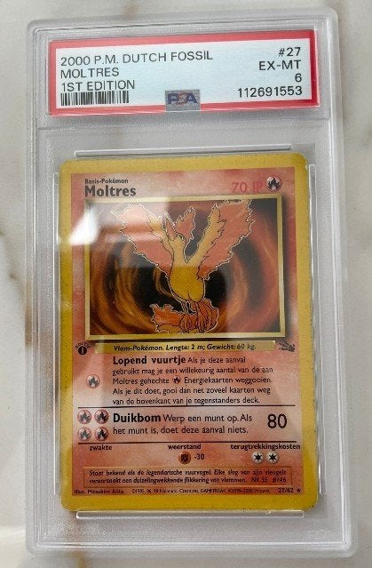 Moltres Dutch 1st edition #27 PSA 6, Verzenden, Zo goed als nieuw, Losse kaart