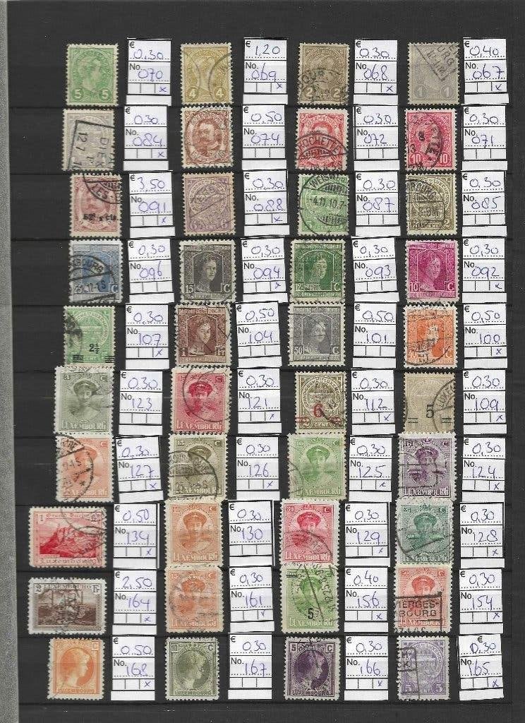 Luxemburg, oude zegels op 5 bladen, Postzegels en Munten, Ophalen of Verzenden, Buitenland