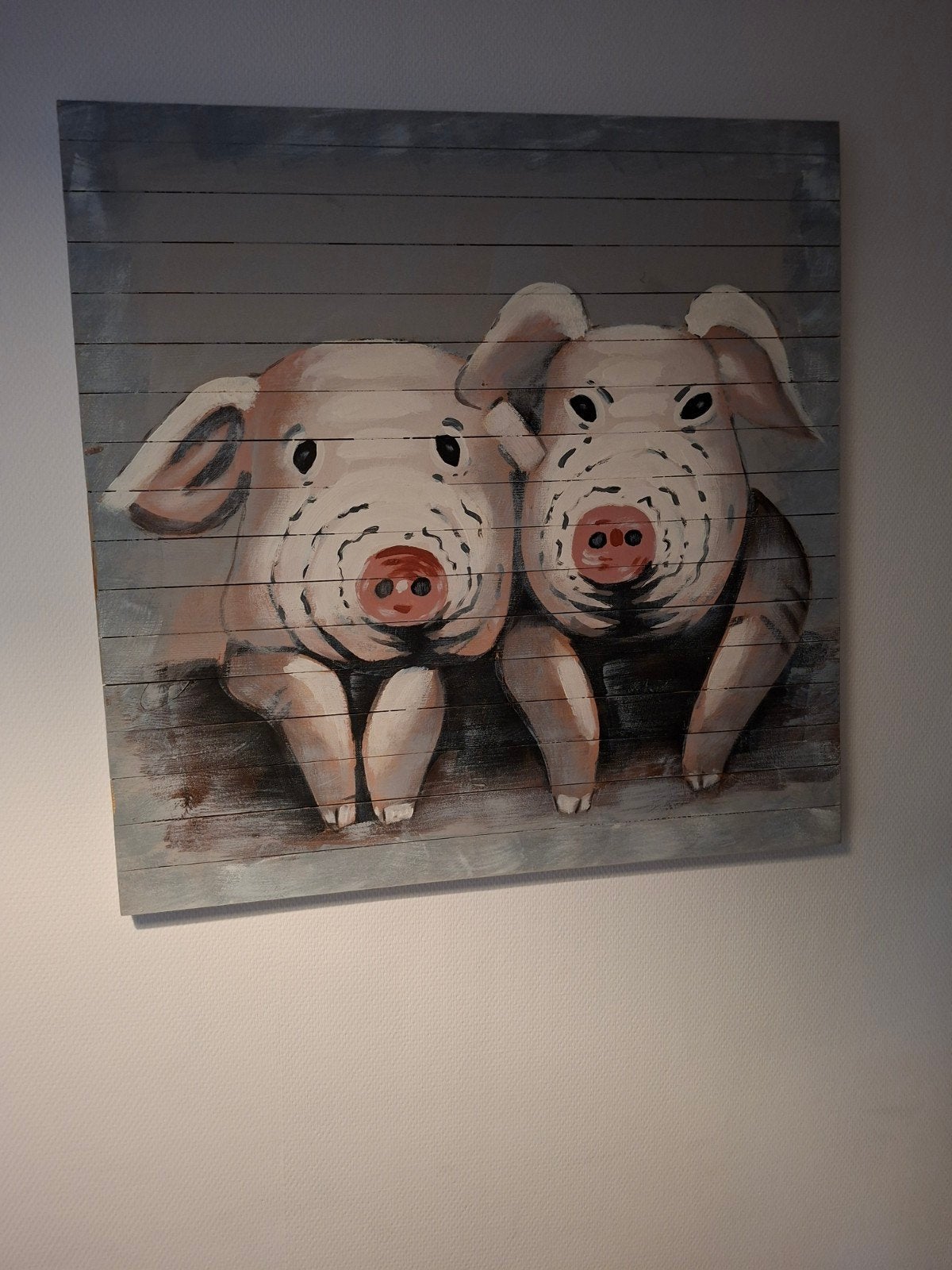 Mooie houten schilderij, Ophalen, Zo goed als nieuw, 75 tot 100 cm, Schilderij