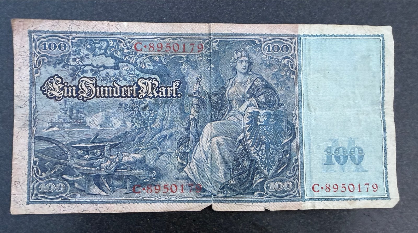 Historisch Duits bankbiljet: 100 Mark uit 1910, Postzegels en Munten, Verzenden, Overige landen, Los biljet