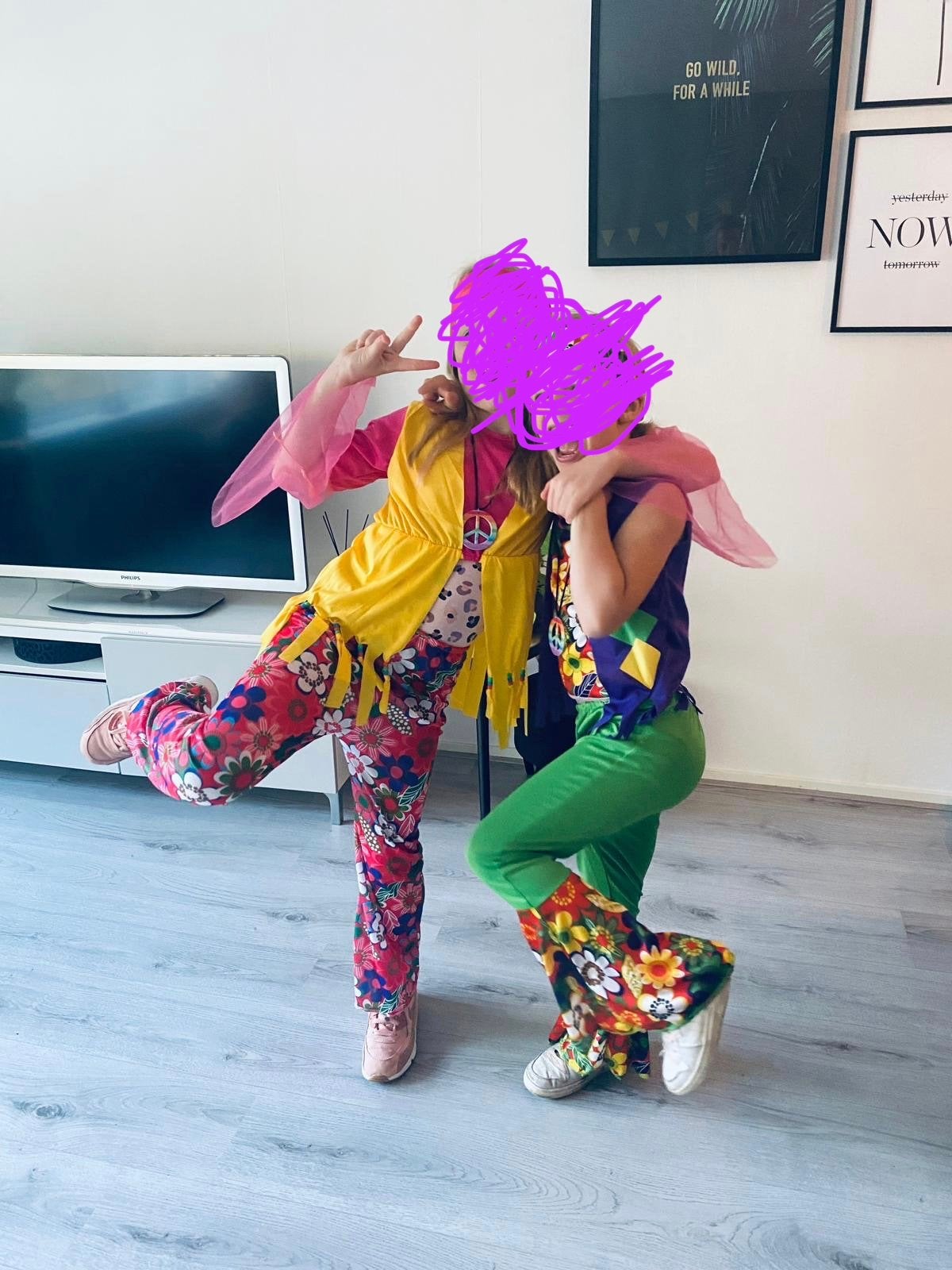 2 sets Hippie Verkleedkleding voor Kinderen - 6/9 jaar, Ophalen of Verzenden, Gebruikt, Meisje