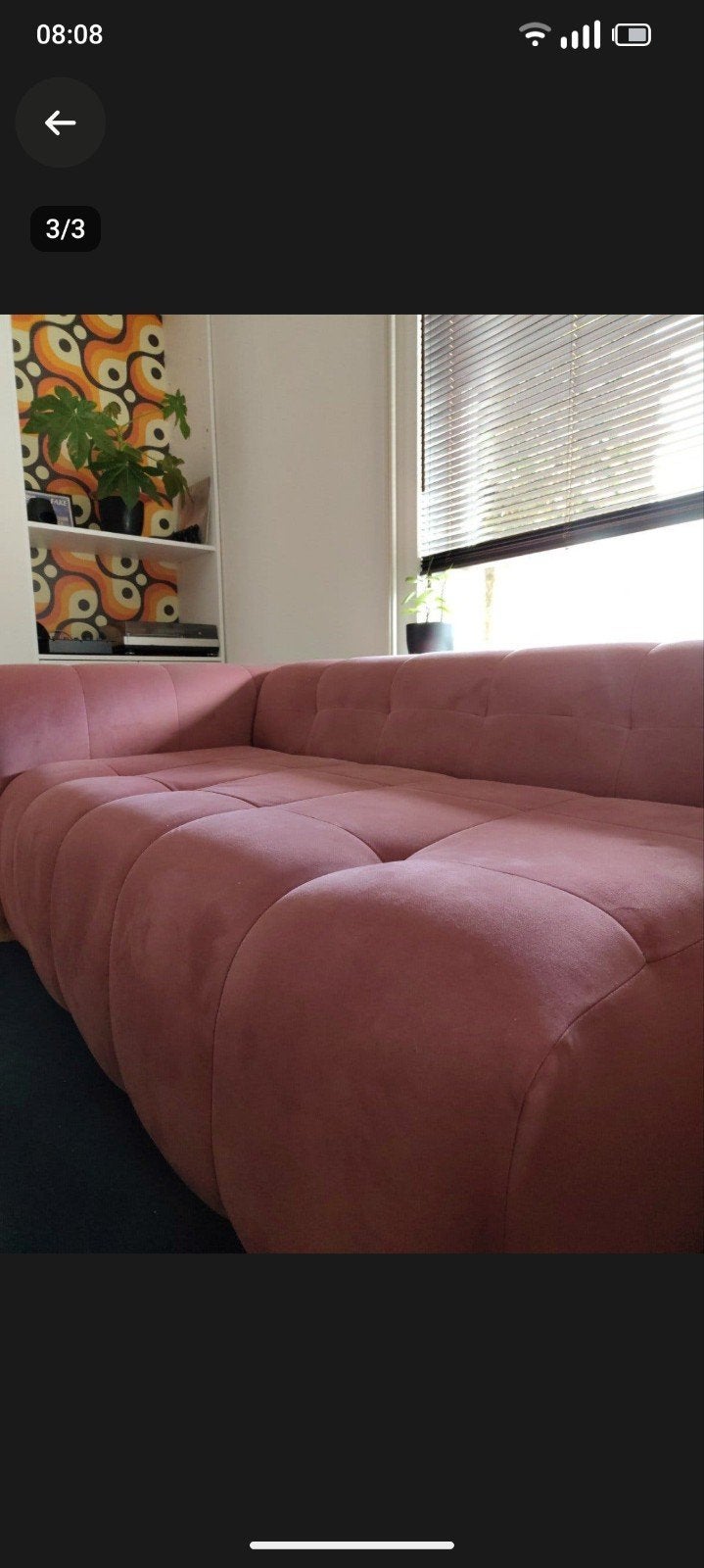 modulaire roze bank tweepersoons naduvi, Huis en Inrichting, Ophalen, Gebruikt, 150 tot 200 cm, Tweepersoons