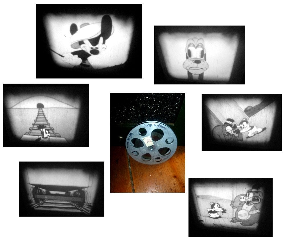 8mm 2xcartoon Mickey Mouse -Jantje in Trein - nette staat N8, Ophalen of Verzenden, 8mm film