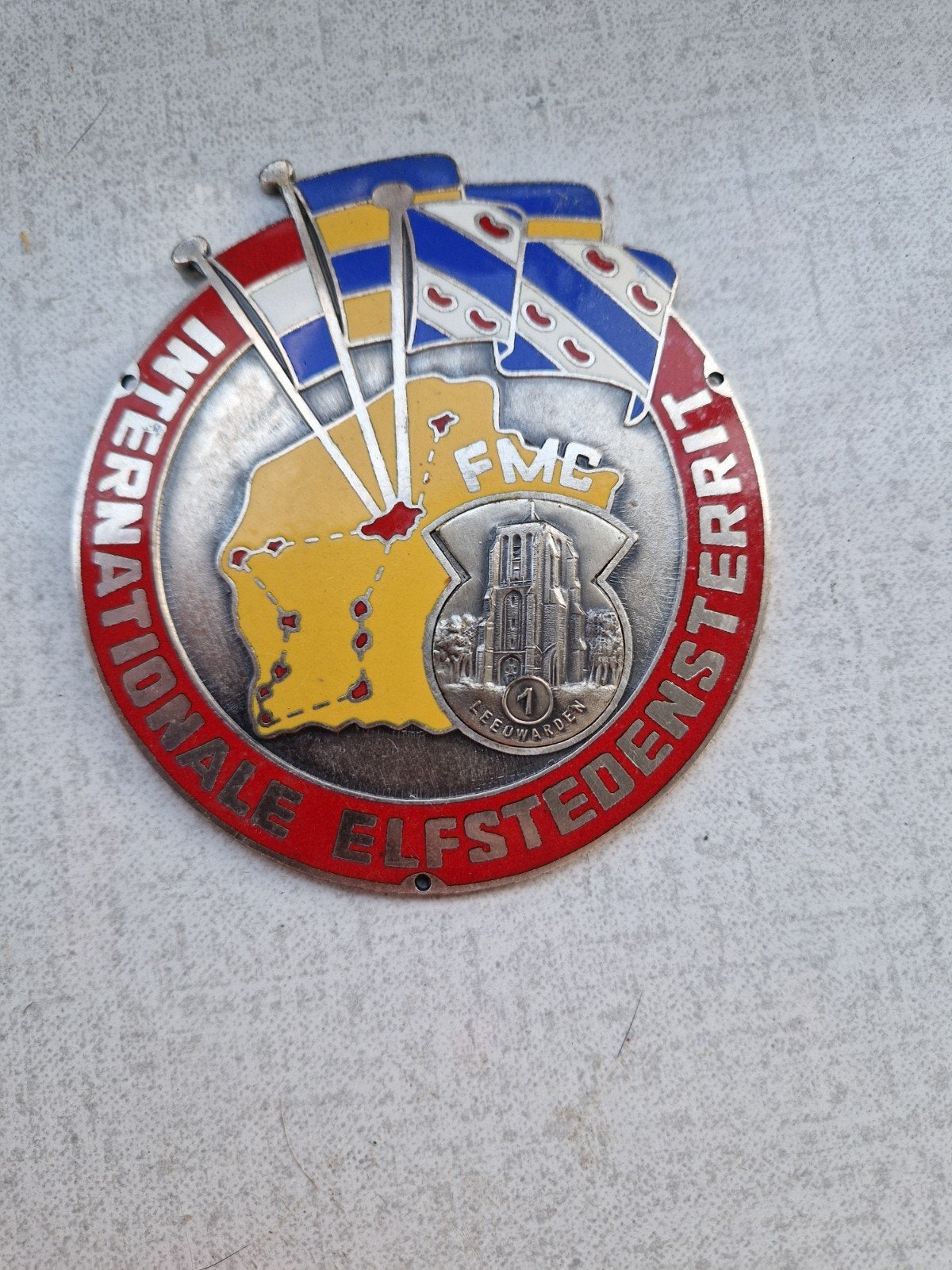 Friesche Motor club Embleem Oldehove Elfstedentocht, Ophalen of Verzenden, Gebruikt, Motoren
