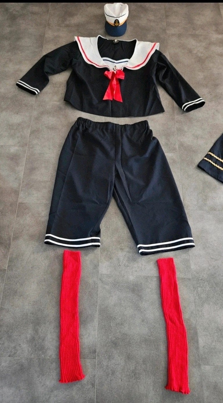 Dames matroos pak maat 46, Carnaval, Maat 46/48 (XL) of groter, Ophalen of Verzenden, Zo goed als nieuw