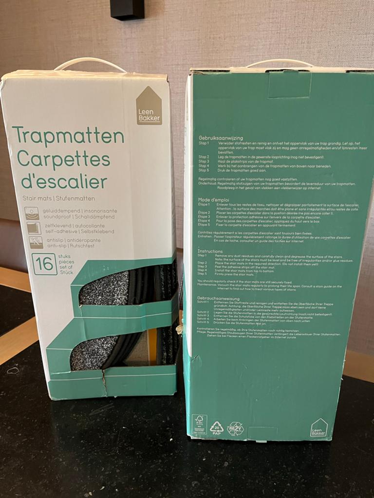 Leen Bakker Trapmatten - 16 stuks, geluiddempend, antislip, Ophalen, Minder dan 50 cm, Nieuw, Grijs