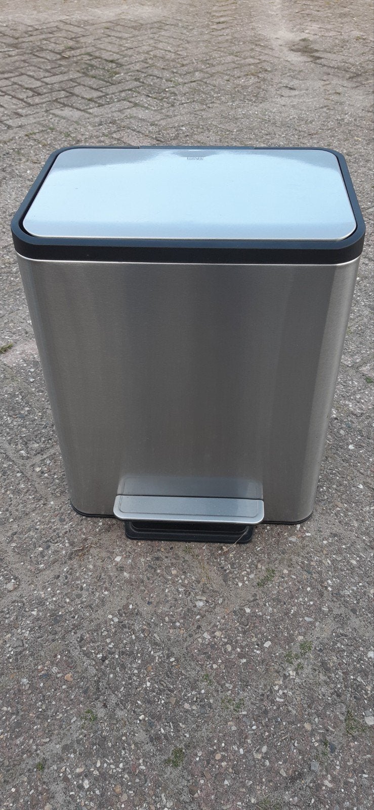 EKO Prullenbak RVS met Pedaal - 2x 15 Liter, Ophalen of Verzenden, Met pedaal
