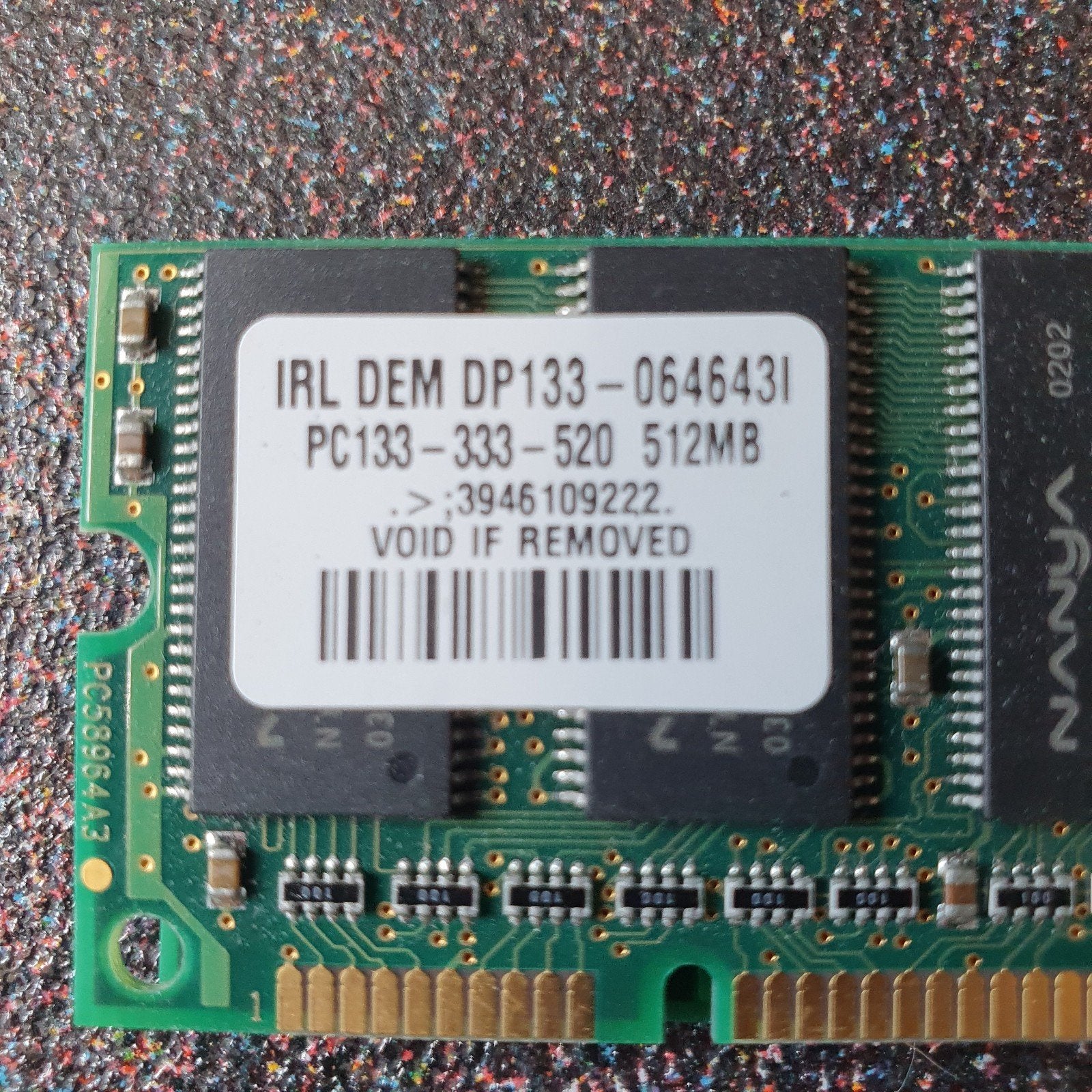 Nanya PC133-333-520 512MB RAM Geheugenmodules (2 stuks), Ophalen, Gebruikt, DDR, Desktop