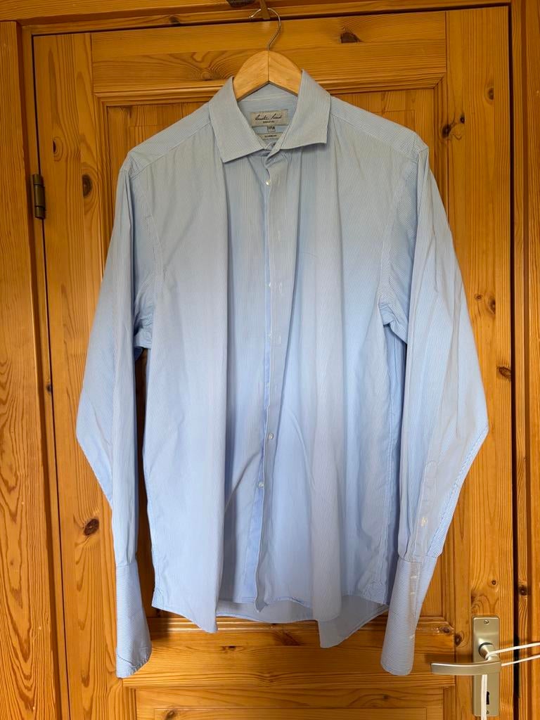 Overhemd blouse lichtblauw Austin Reed 17 1/2 R, Ophalen of Verzenden, Zo goed als nieuw, Blauw, Halswijdte 43/44 (XL)