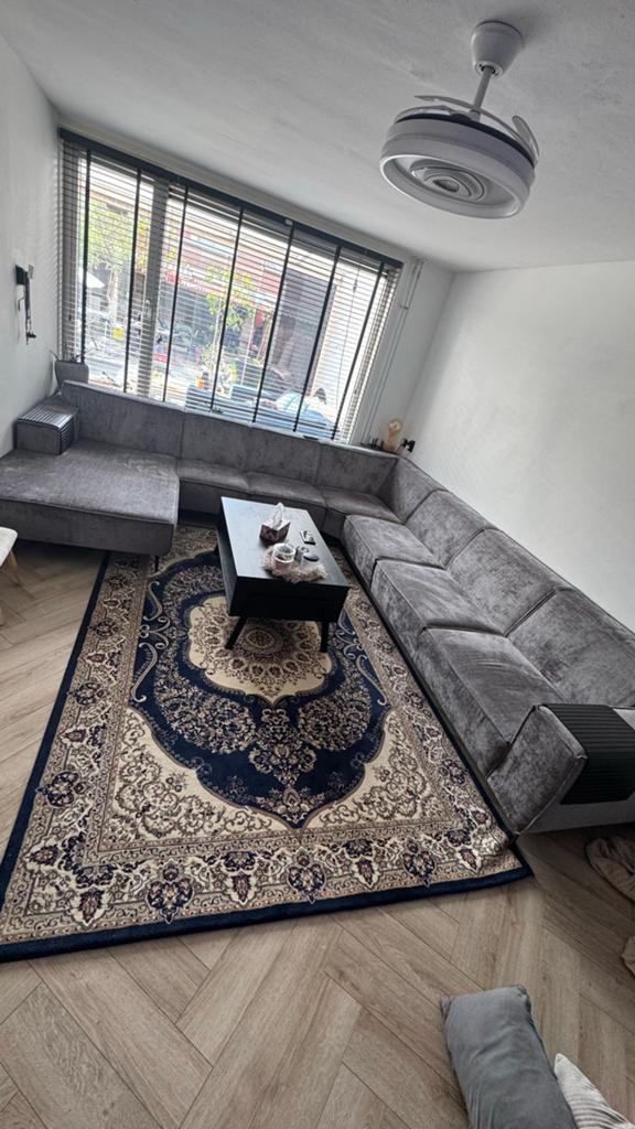 Grote grijze hoekbank - Zo goed als nieuw, Huis en Inrichting, Ophalen of Verzenden, Zo goed als nieuw, Rechthoekig, 200 cm of meer