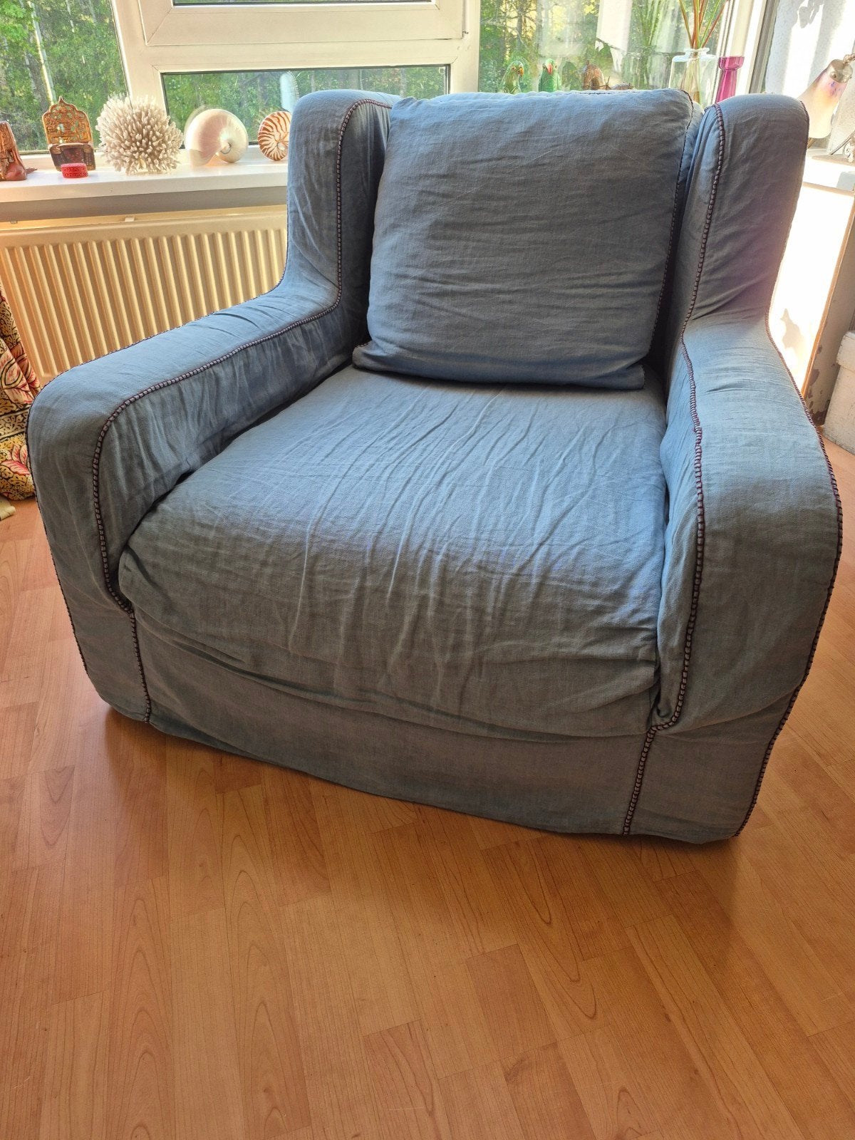 Linteloo fauteuil, designer Paola Navone, linnen, Ophalen, 75 tot 100 cm