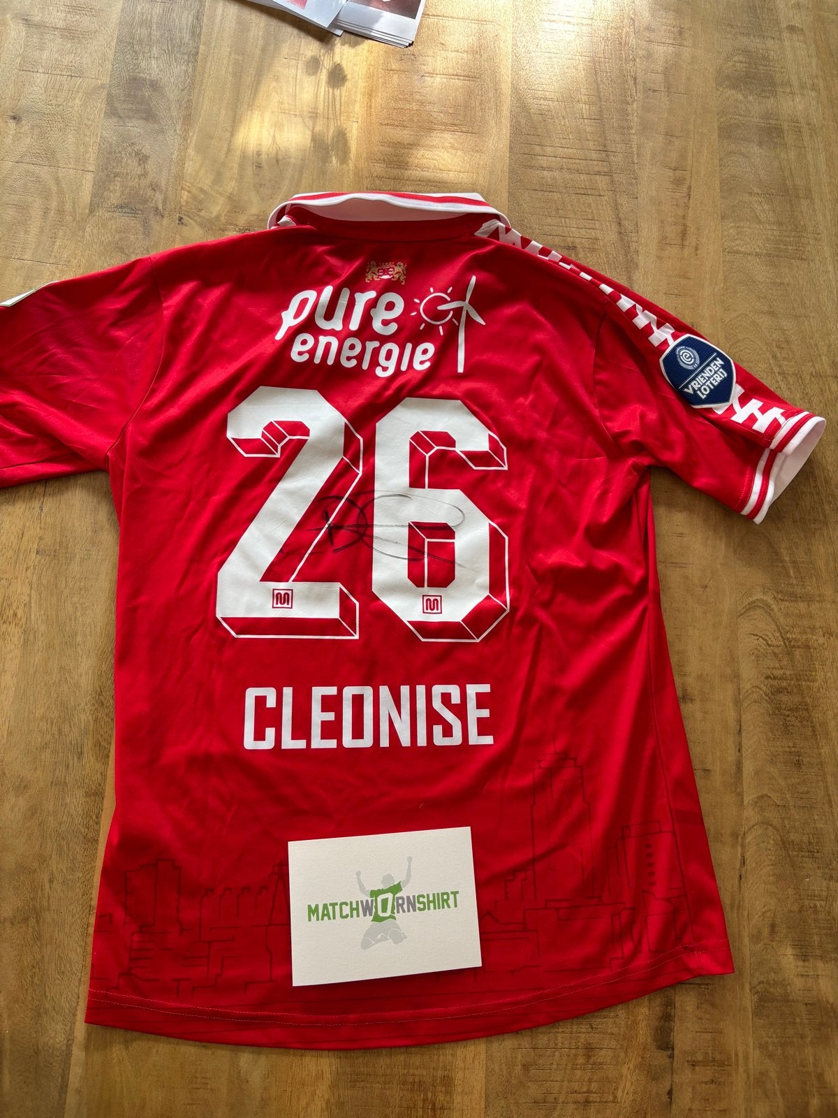 Matchworn shirt Cleonise FC Twente met handtekening & COA, Ophalen of Verzenden, Zo goed als nieuw, F.C. Twente, Shirt