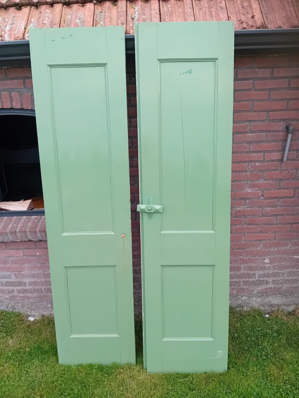 Originele Bedstee Deuren - Groen (202x49.5cm), Ophalen