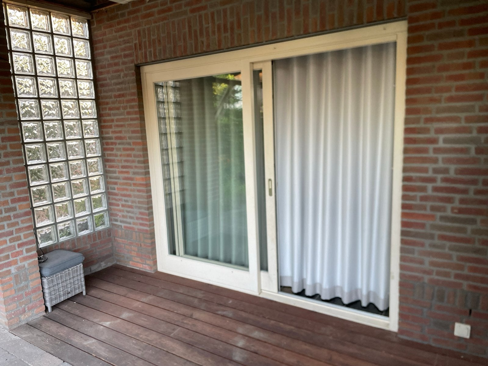 Schuifpui 2,50 x 2,20 m met dubbel glas, Ophalen, Gebruikt, Inclusief glas, Hout