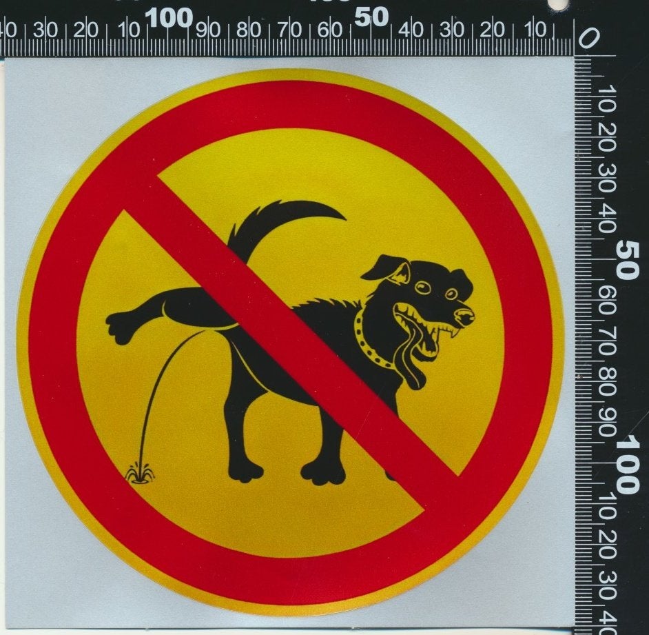 Sticker: Verboden te plassen voor honden, Ophalen of Verzenden, Zo goed als nieuw, Dier en Natuur