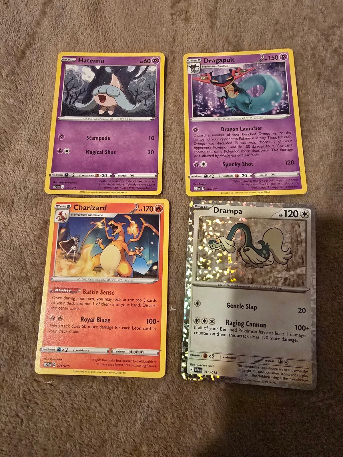 Pokémon Kaarten: Hattena, Dragapult, Charizard, Drampa, Spelcomputers en Games, Spelcomputers | Nintendo Game Boy, Ophalen of Verzenden
