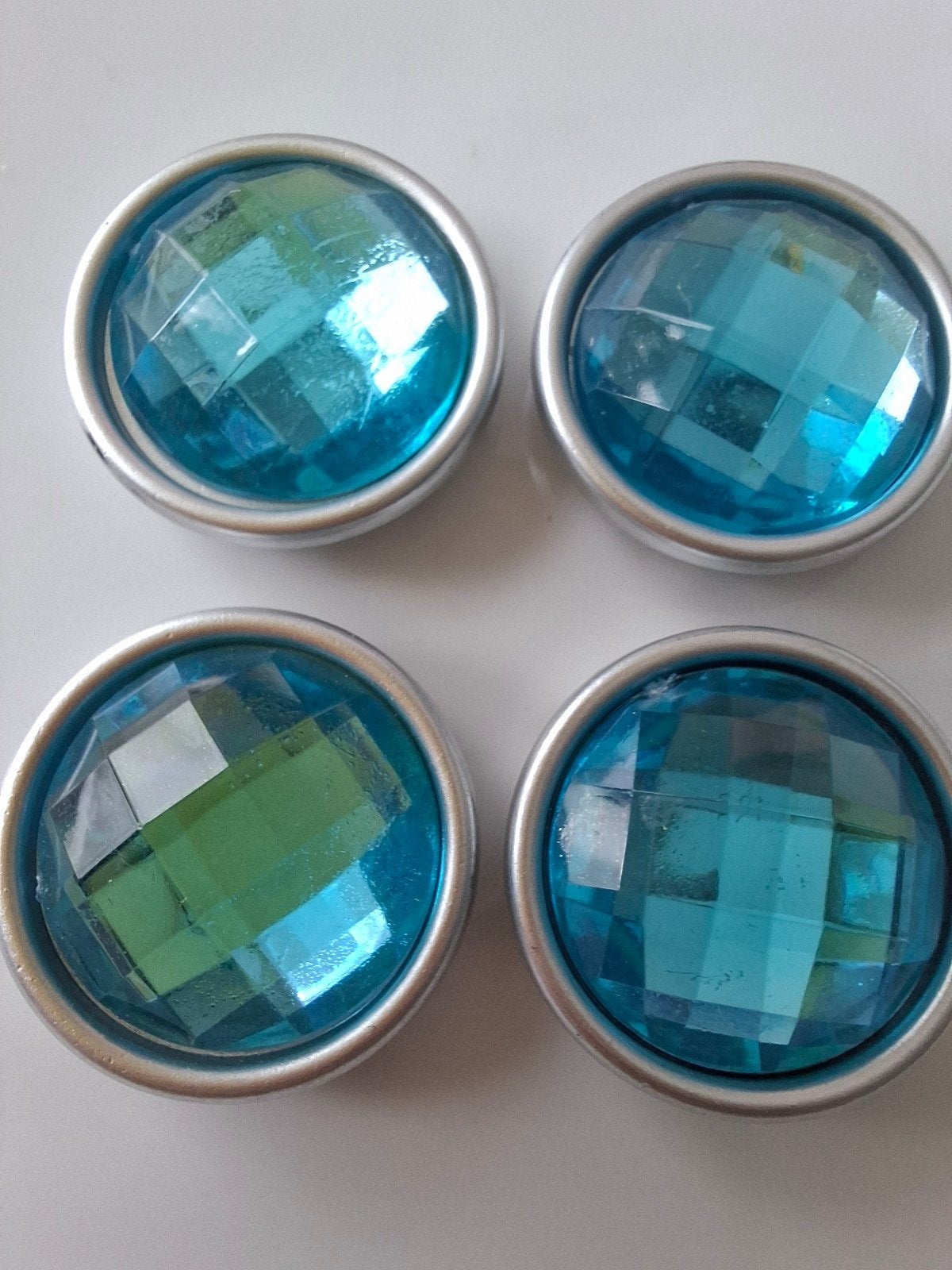 4 stuks acryl kralen strass blauw grijs, Kraal, -, -, Ophalen of Verzenden