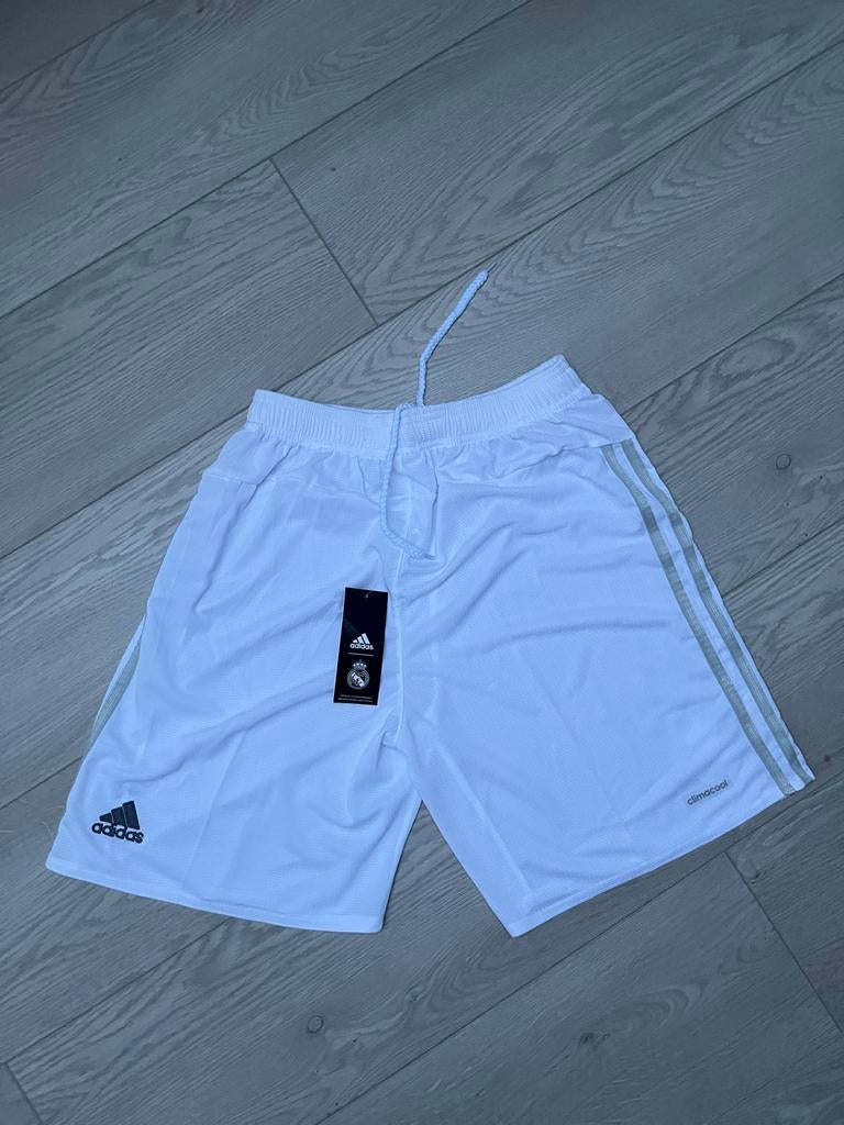 Real Madrid Thuis Shorts 15/16 M, Kleding | Heren, Sportkleding, Maat 48/50 (M), Wit, Nieuw, Ophalen of Verzenden