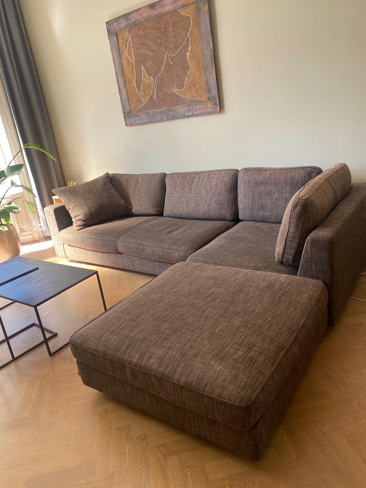 Minotti bank met chaise longue, zitelement en hocker - Antra, Ophalen, Gebruikt, Stof