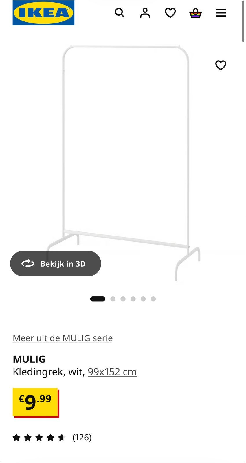 10x Mulig kledingrekken wit, Ophalen, Zo goed als nieuw