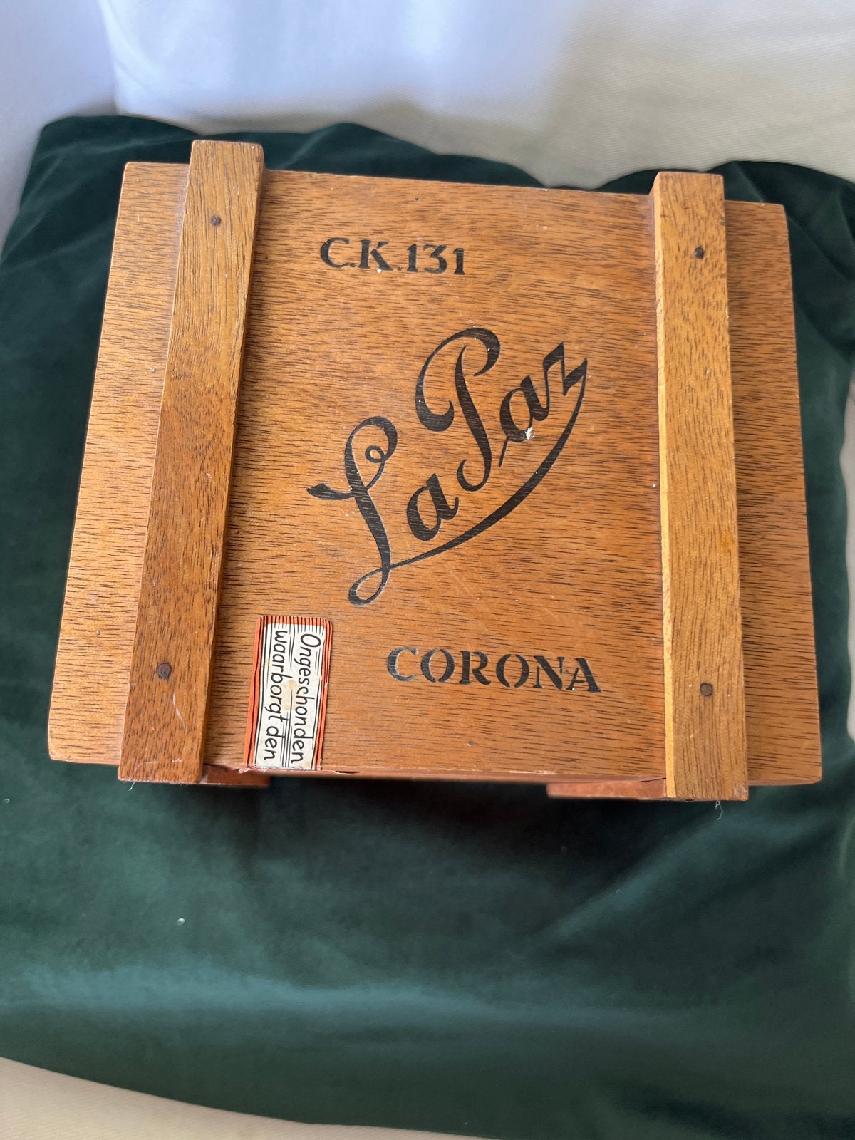 Vintage La Paz Corona sigarenkistje van hout, Verzamelen, Ophalen of Verzenden, Gebruikt, Overige, Overige merken