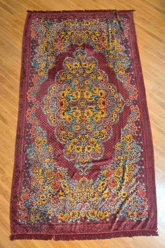 Rood gele Grand Foulard 249/137 cm, Huis en Inrichting, Rood, Djt@dejuistetoon.eu, Ophalen of Verzenden, Zo goed als nieuw