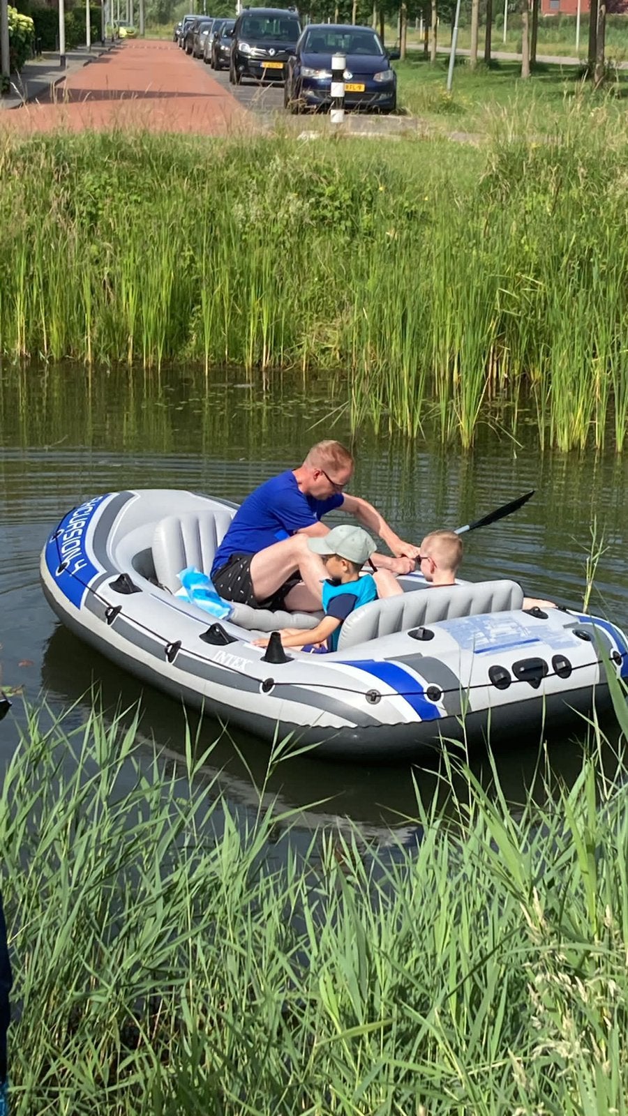 Intex Excursion 4 opblaasboot te koop, Ophalen, Drie personen of meer, Overige typen, Gebruikt