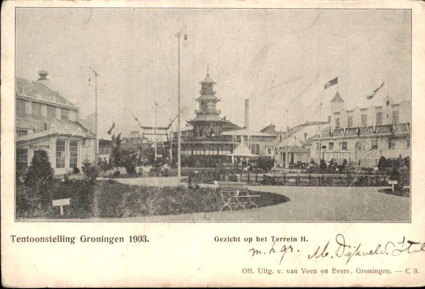 Groningen - Tentoonstelling 1903 - Gezicht op het Terein H., Ophalen of Verzenden, Voor 1920, Gelopen, Groningen
