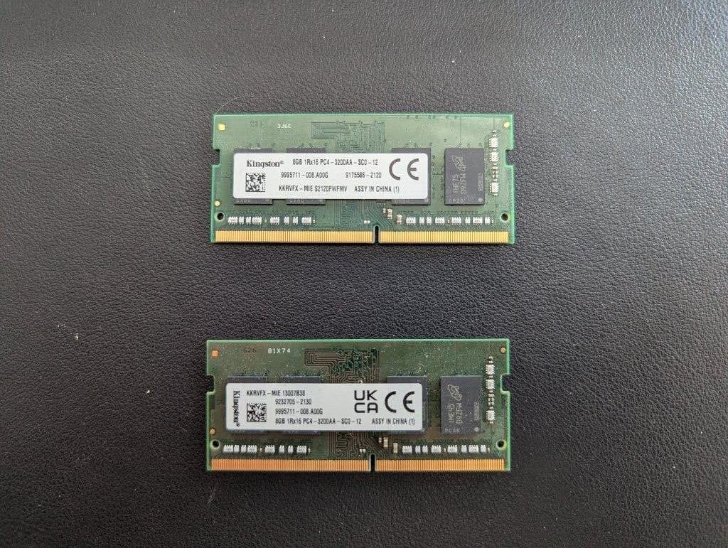 2x 8GB DDR4 laptop RAM Kingston – PC4-3200AA SODIMM, Computers en Software, RAM geheugen, Gebruikt, DDR4, Ophalen of Verzenden