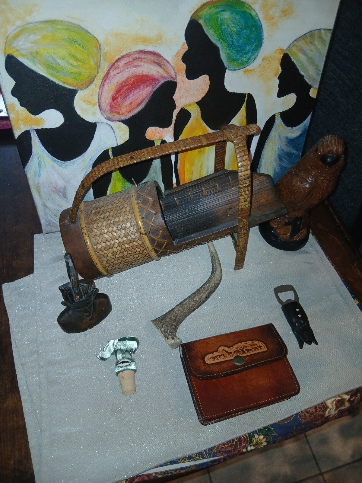 Diverse collectie niet-westerse kunst en decoratie, Hout, Handgemaakt, Bruin, Afrika