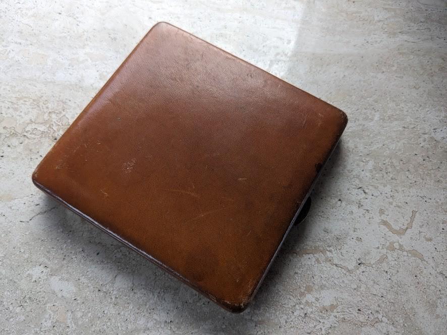 Vintage sigaretten koker, doos, etui, bruin leer, Ophalen of Verzenden, Gebruikt, Tabaksdoos of Verpakking