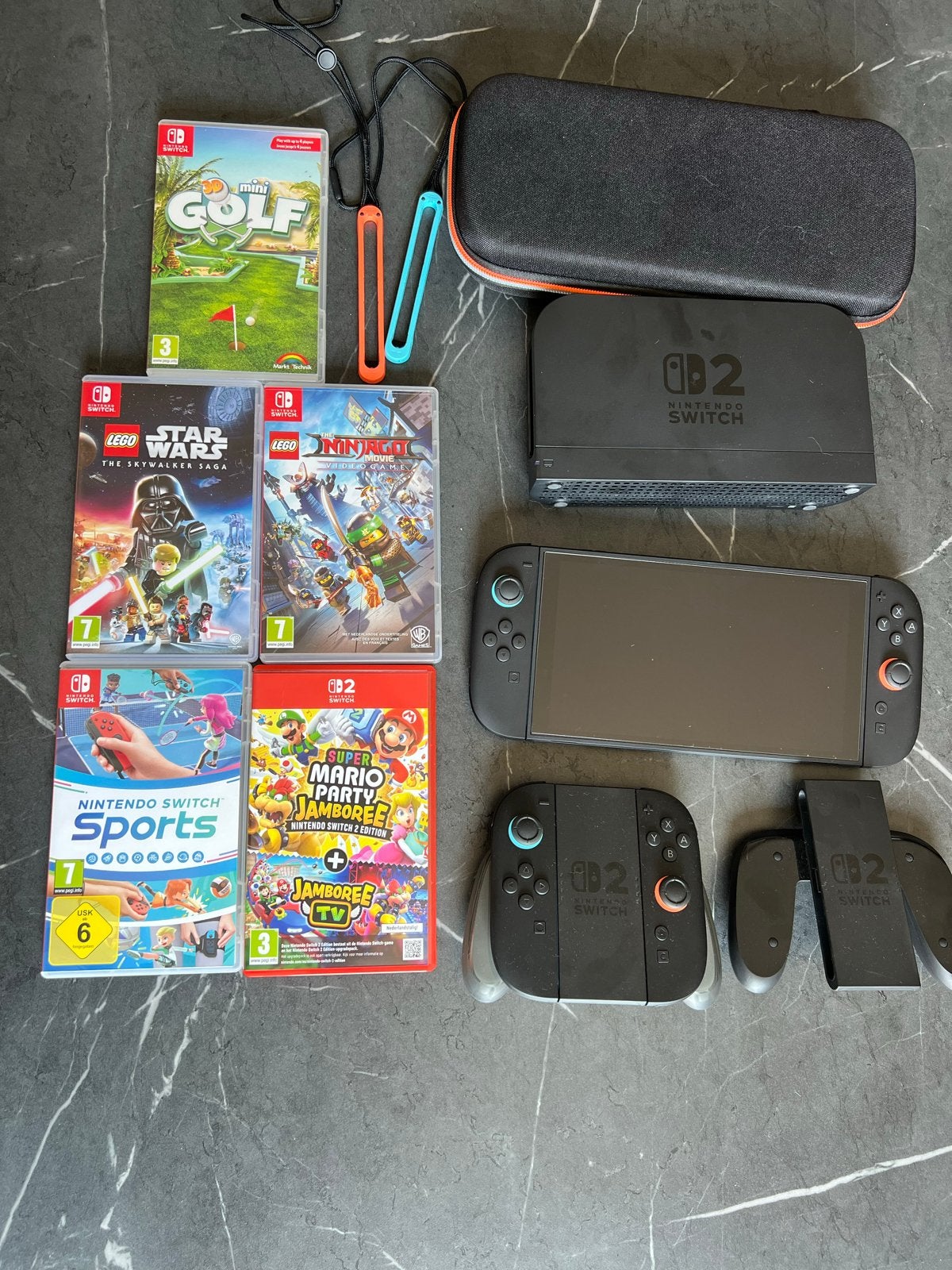 Nintendo Switch2 OLED met 2 controllers en 5 games, Met games, Met 2 controllers, Zo goed als nieuw, Switch OLED