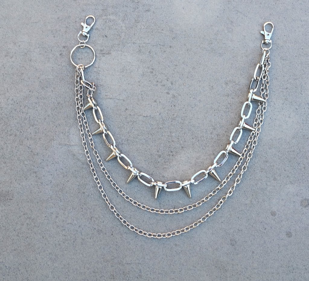 punk broekketting nr. 40 Gothic stijl in zilverkleur - nieuw, Ophalen of Verzenden, Nieuw, Zilver, Overige materialen