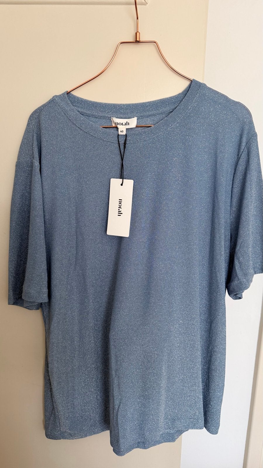 Nieuw; Norah Blauw Glitter T-shirt Maat 40, Maat 38/40 (M), Blauw, Nieuw, Ophalen of Verzenden