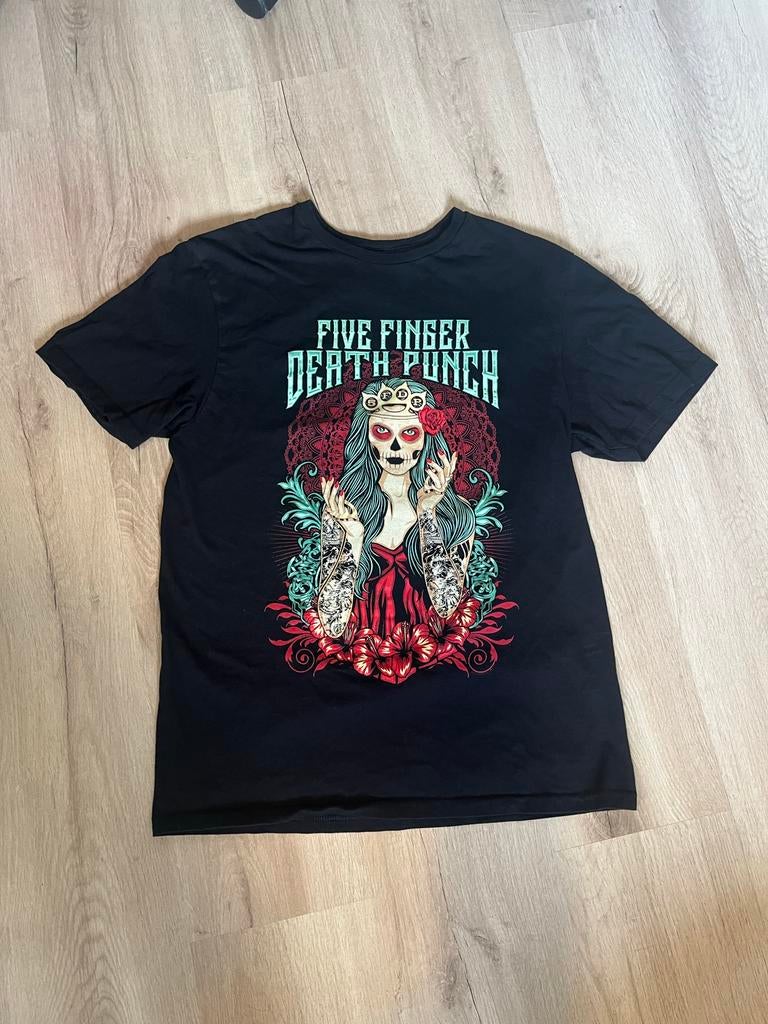 Five Finger Death Punch T-shirt Santa Muerte Graphic Zwart, Ophalen of Verzenden, Gedragen, Maat 48/50 (M), Zwart