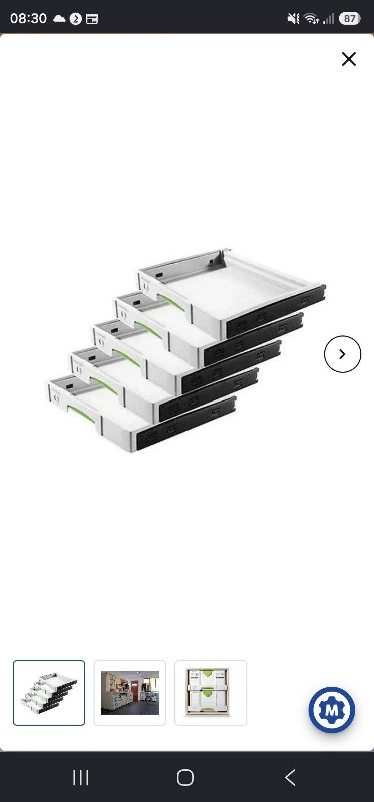 Festool Uittreklade voor gereedschapskasten, Doe-het-zelf en Verbouw, Gereedschap | Handgereedschap, Ophalen of Verzenden, Gebruikt