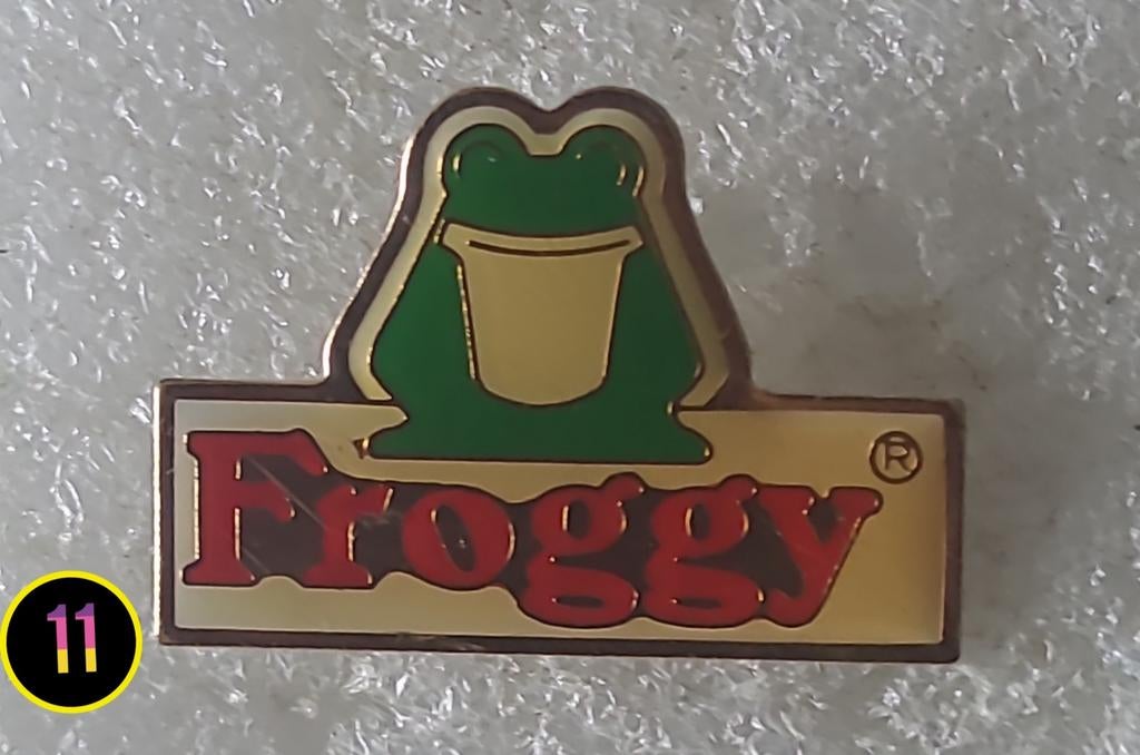 Vintage Froggy pin - Groene kikker, Verzamelen, Speldjes, Pins en Buttons, Verzenden, Gebruikt, Dier of Natuur, Speldje of Pin