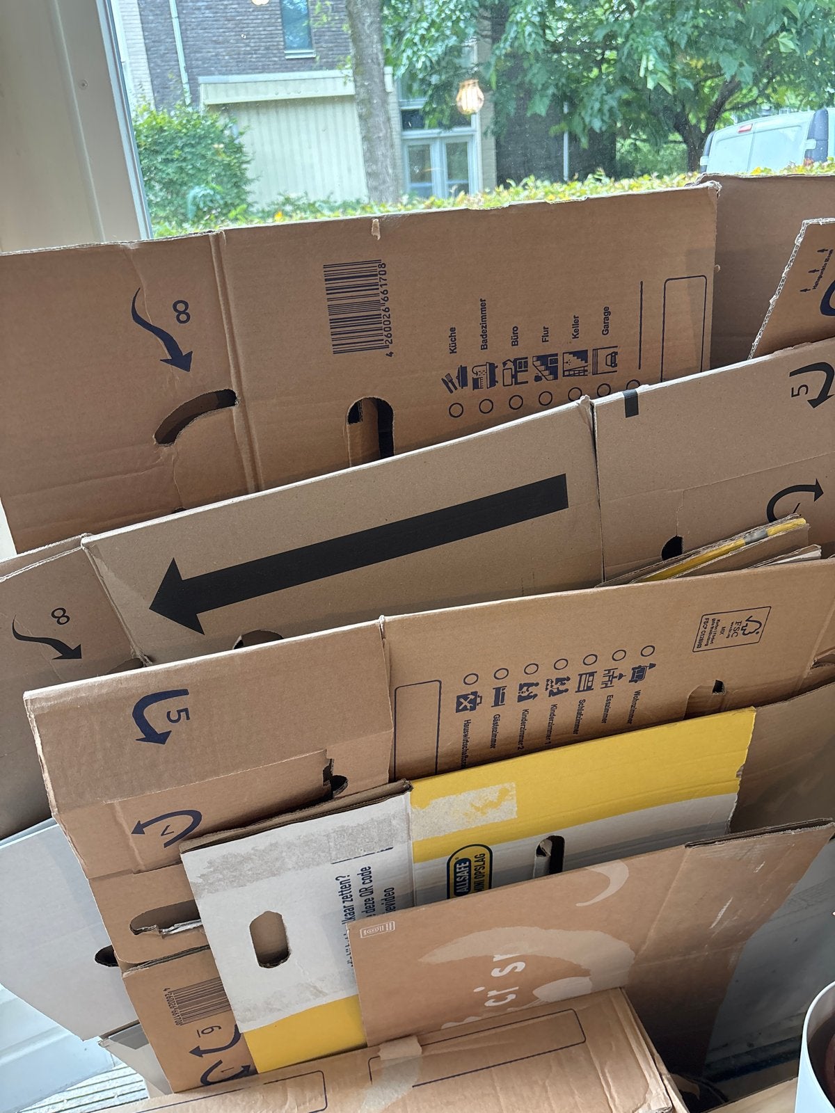 Gratis 7 verhuisdozen in verschillende maten, Ophalen, Gebruikt, Doos