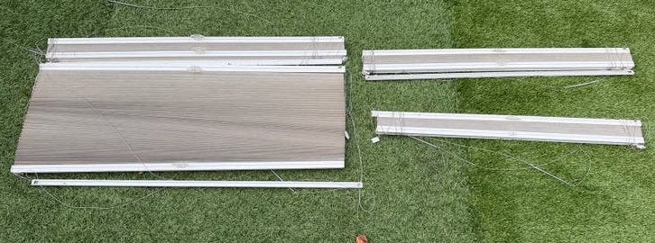 Luxaflex plissé gordijnen 4 stuks, Ophalen, Inclusief montageonderdelen, Zo goed als nieuw, Plisségordijn