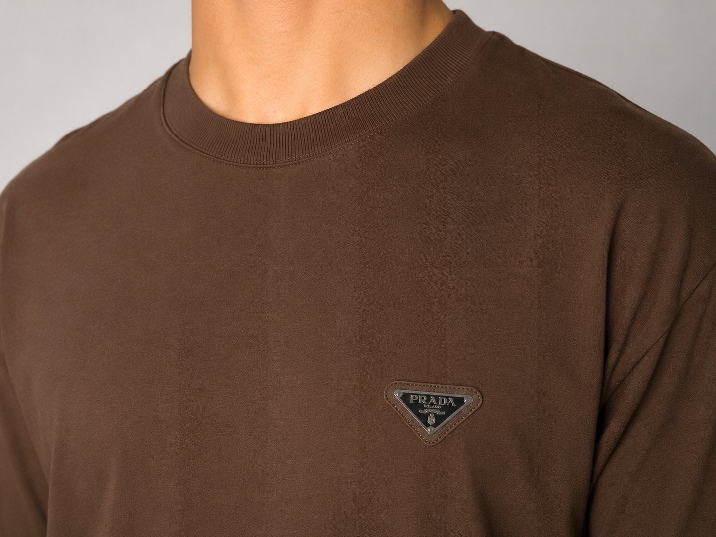 Prada shirt tshirt polo bruin, Ophalen of Verzenden, Zo goed als nieuw, Bruin