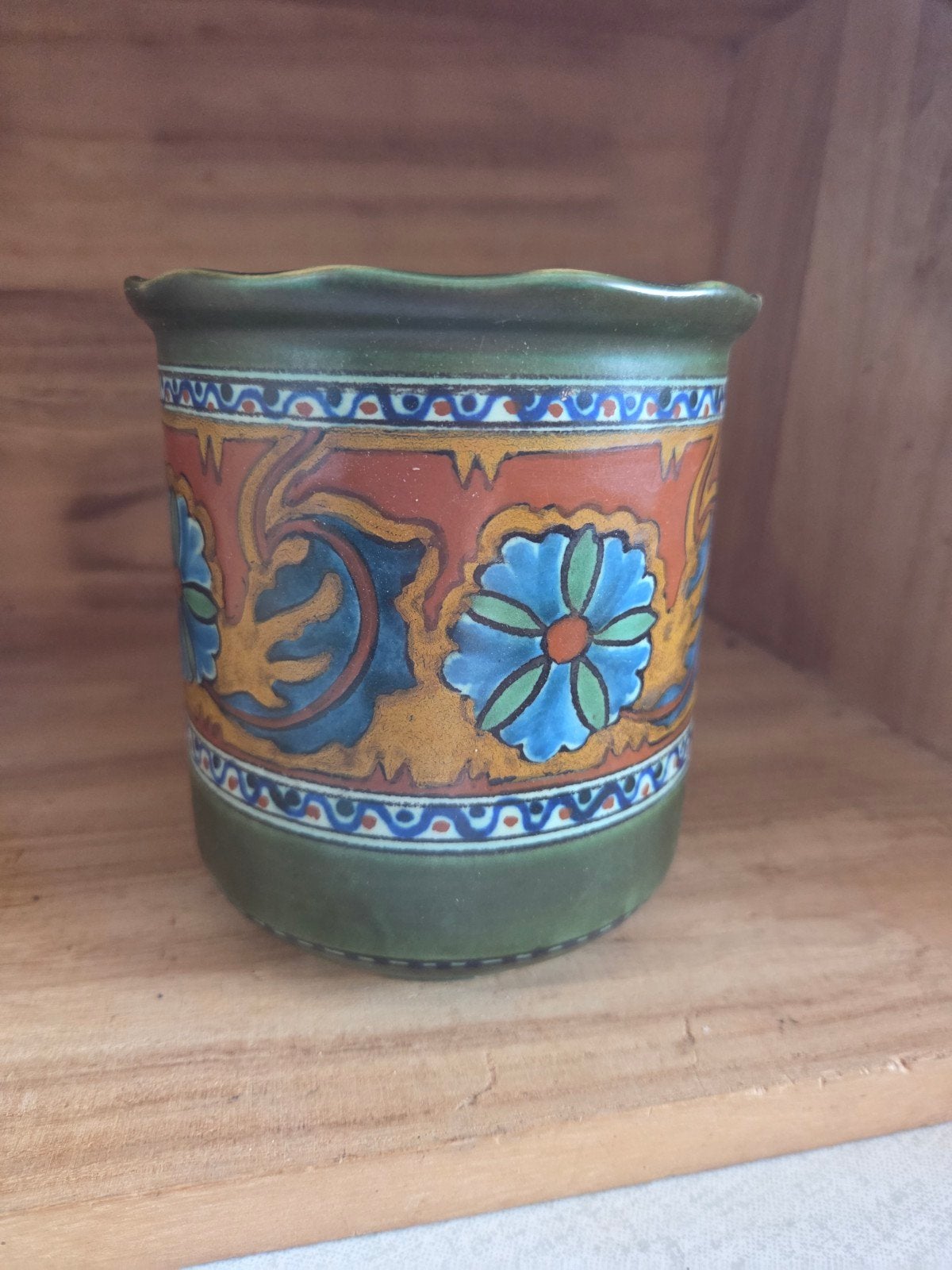 Unieke Art Nouveau bloempot van Plateelbakkerij Anjer, Ophalen of Verzenden