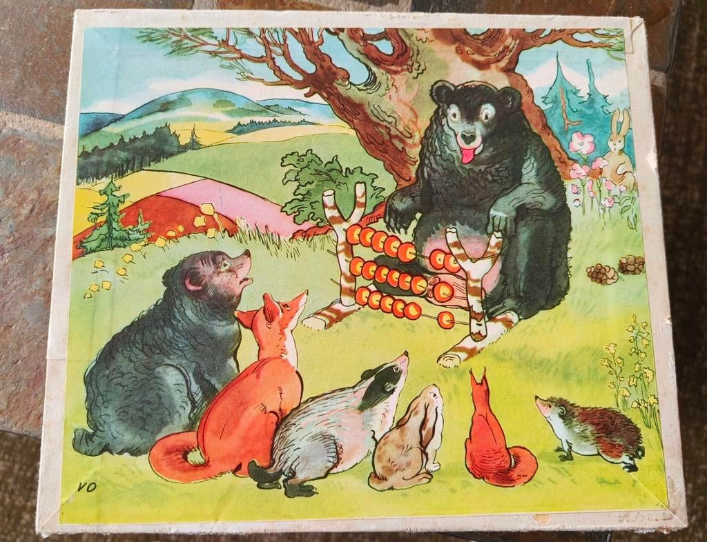 Vintage houten kubuspuzzel, Gebruikt, 10 tot 50 stukjes, Ophalen of Verzenden, Van hout