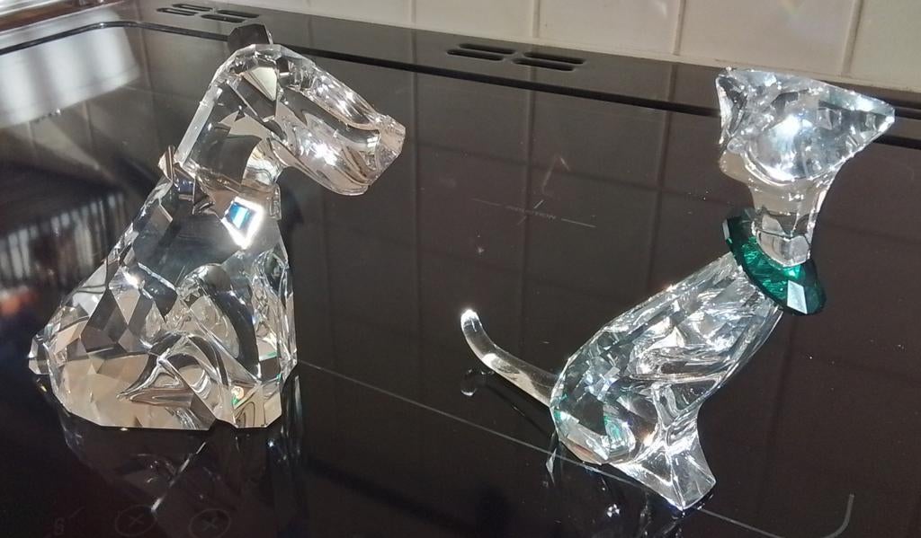 Swarovski  , de hond en de kat, Verzamelen, Swarovski, Zo goed als nieuw, Figuurtje, Ophalen of Verzenden